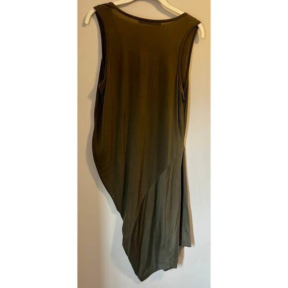 All Saints Asymmetrical Dress in Military Green Slouchy Drapes on One Side sz. 6 - Picture 2 of 6